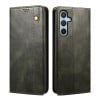 Чехол-книжка Simple из эко-кожи Crazy Horse с воском на Samsung Galaxy A56 5G - зеленый