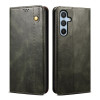 Чехол-книжка Simple Wax Crazy Horse для Samsung Galaxy S25 5G - зеленый