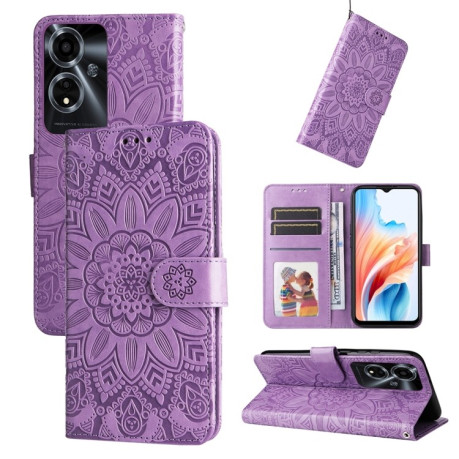 Чохол-книжка Embossed Sunflower для OnePlus Nord 3 5G - фіолетовий