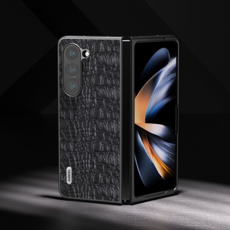 Протиударний шкіряний чохол ABEEL Genuine Leather Sky Series для Samsung Galaxy Fold 5 - чорний