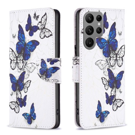 Чехол-книжка Colored Drawing Pattern для Samsung Galaxy S24 Ultra 5G - Butterflies
