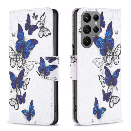 Чохол-книжка Colored Drawing Pattern на Samsung Galaxy S24 Ultra 5G - Butterflies