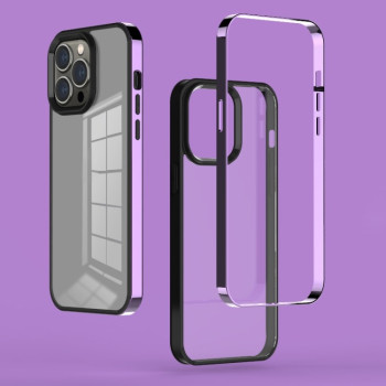 Противоударный чехол 3 in 1 Electroplated Frame Phantom на iPhone 14 Pro Max - фиолетовый