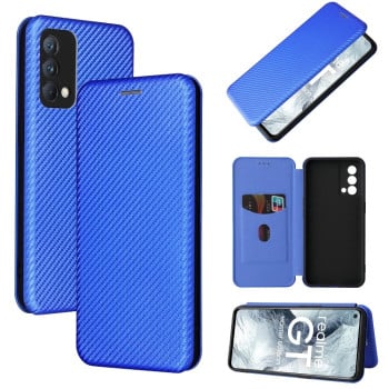 Чохол-книга Carbon Fiber Texture на Realme GT Master - синій