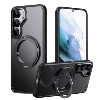 Протиударний чохол з підставкою на 360 град з MagSafe на Samsung Galaxy S25 5G - чорний