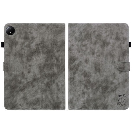Чохол-книжка Embossed Tiger Pattern Leather для Xiaomi Redmi Pad SE 8.7 - сірий