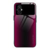 Противоударный чехол Gradient Glass для Xiaomi Poco M5 - пурпурно-красный