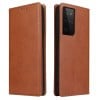 Кожаный чехол-книжка Fierre Shann Genuine leather на Samsung Galaxy S21 Ultra - коричневый