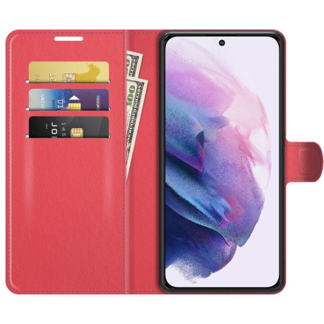 Чехол-книжка Litchi Texture на Samsung Galaxy S22 Plus 5G - красный