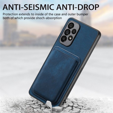 Противоударный чехол Magnetic Wallet Card для Samsung Galaxy A35 5G - синий