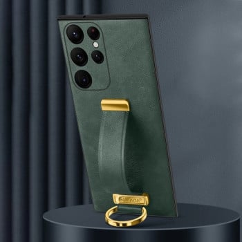 Протиударний чохол SULADA Leather Texture Skin Feel Shockproof  для Samsung Galaxy S25 Ultra 5G - зелений