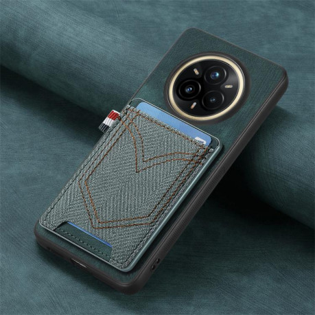 Чехол Denim Texture Leather Skin на Realme 14 Pro+ - зеленый
