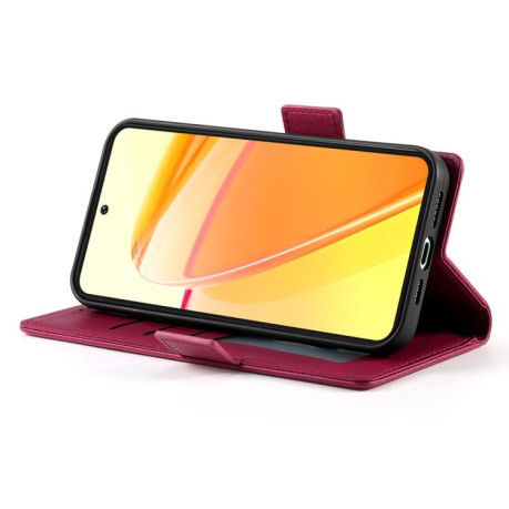 Чохол-книжка Side Buckle Magnetic Frosted Leather для OPPO Reno13 F /Reno13 FS 4G/5G - винно-червоний