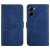 Чехол-книжка Butterfly Peony Embossed для Realme 10 5G - синий