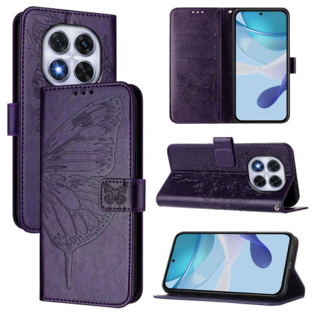 Чохол-книжка Embossed Butterfly для Xiaomi Poco X7 - фіолетовий