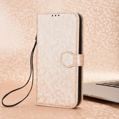 Чохол-книжка Honeycomb Dot на Infinix Note 60 5G / 60 Pro 5G — золотий