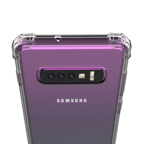 Противоударный силиконовый чехол на Samsung Galaxy S10+/G975-прозрачный