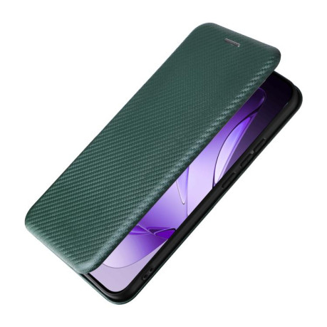 Чохол-книжка Carbon Fiber Texture на OPPO Reno13 5G Global - зелений