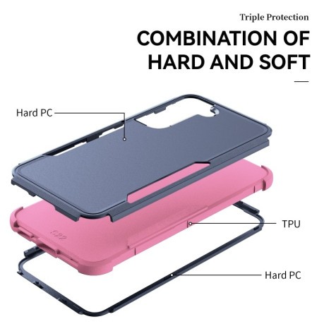 Противоударный чехол EsCase durable для Samsung Galaxy S23 5G - розово-голубой