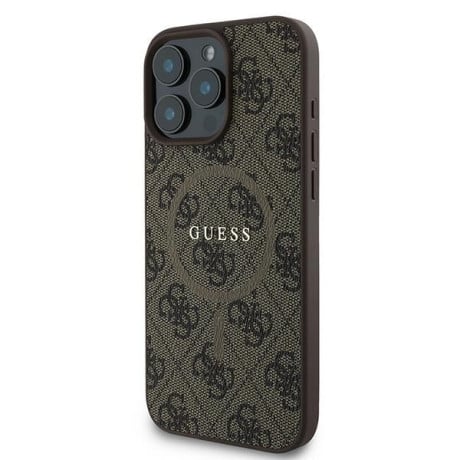 Оригинальный чехол Guess 4G Ring Classic Logo MagSafe для iPhone 16 Pro - Brown