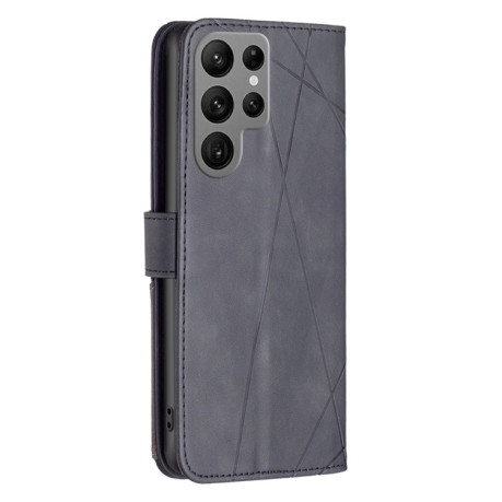 Чехол-книжка Rhombus Texture для Samsung Galaxy S25 Ultra 5G - черный