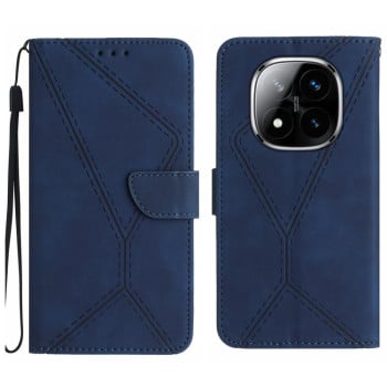 Чехол-книжка Stitching Embossed Leather для Xiaomi Redmi Note 14 Pro 4G - синий