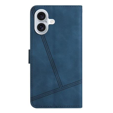 Чехол-книжка Stitching Skin Feel для iPhone 16 - синий