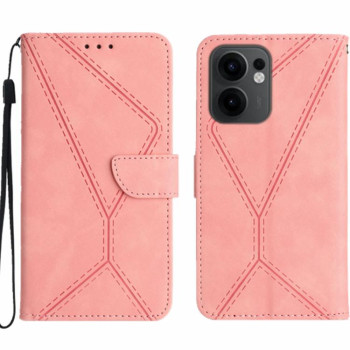Чохол-книжка Stitching Embossed Leather для OPPO Reno13 F /Reno13 FS 4G/5G - рожевий