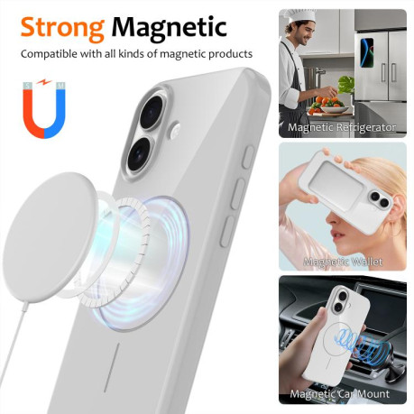 Противоударный чехол Glossy TPU Shockproof MagSafe на iPhone 17 - белый