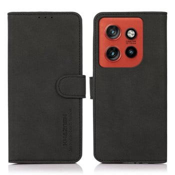 Чехол-книжка KHAZNEH матовая фактура на Motorola Edge 60 Neo 5G — чёрный