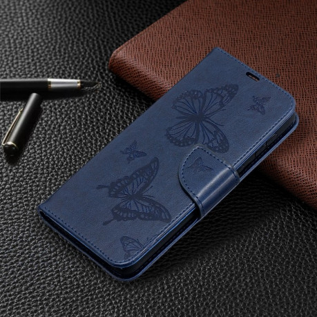 Чехол-книжка Butterflies Pattern на Samsung Galaxy S21 Plus - синий