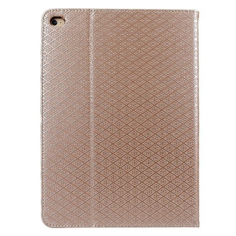 Кожаный Чехол Plaid Texture TPU золотой для iPad Air 2