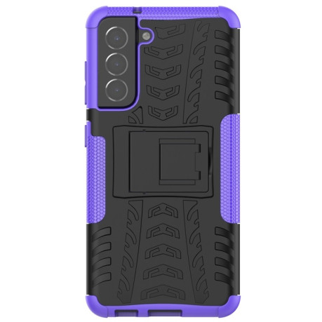 Противоударный чехол Tire Texture на Samsung Galaxy S21 FE - фиолетовый
