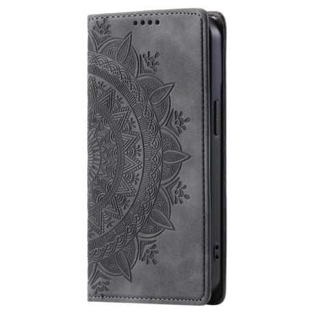Чехол-книжка с тиснением Totem Embossed на Samsung Galaxy A17 5G - серый