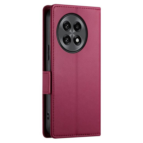 Чехол-книжка Side Buckle Magnetic Frosted Leather для OnePlus 13R/Ace 5/Ace 5 Pro - винно-красный