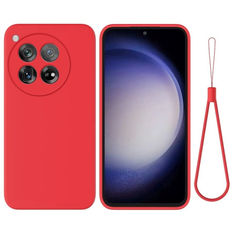 Силиконовый чехол Solid Color Liquid Silicone на OnePlus 12 - красный