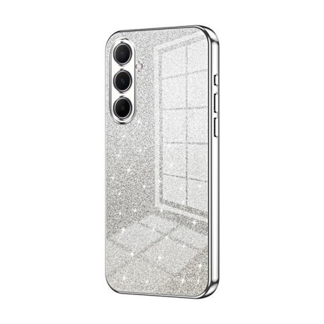 Ударозахисний чохол Gradient Glitter Powder Electroplated на  для Samsung Galaxy A56 - сріблястий