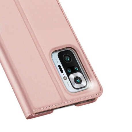 Чехол-книжка DUX DUCIS Skin Pro Series на Xiaomi Redmi Note 10 Pro - розовое золото