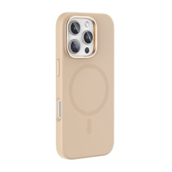 Противоударный чехол Mutural Karen Series Liquid Silicone MagSafe Magnetic для iPhone 16 Pro - Desert Gold
