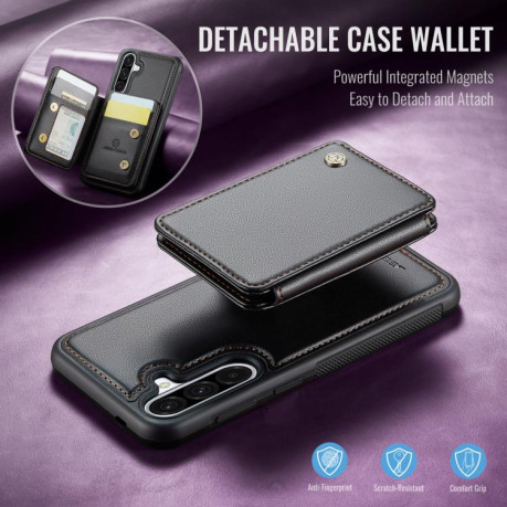 Чехол JEEHOOD J05 Business Magnetic Style RFID Leather для Samsung Galaxy A36 - черный