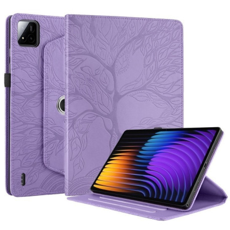 Чехол-книжка Tree Life Embossed Rotation Leather для Xiaomi Pad 7 / 7 Pro - фиолетовый