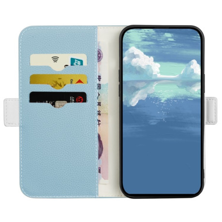 Чехол-книжка Candy Color Litchi Texture для Xiaomi 12 Lite - голубой