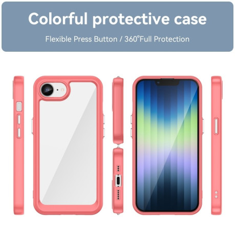 Противоударный чехол Colorful Acrylic Series для iPhone 16e - красный