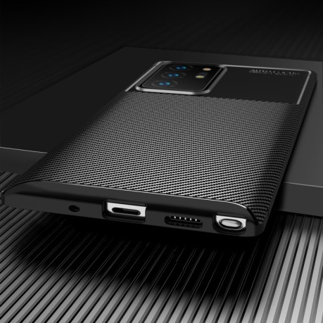 Ударозащитный чехол HMC Carbon Fiber Texture на Samsung Galaxy S21 Ultra - черный