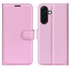Чехол-книжка с фактурой Litchi и магнитным хлястиком на Samsung Galaxy A37 5G — розовый