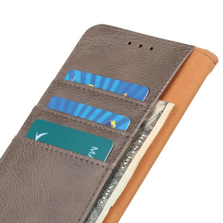 Чехол-книжка KHAZNEH Cowhide Texture на Motorola Moto G15 4G / G05 - хаки