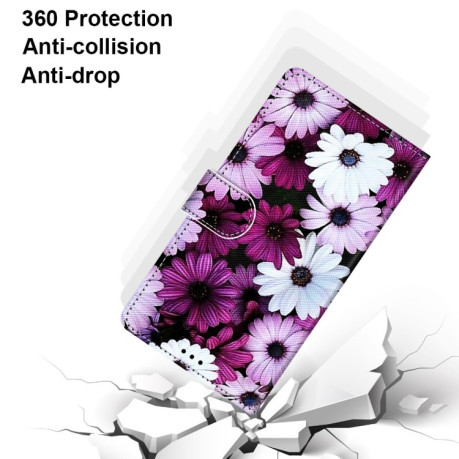 Чехол-книжка Coloured Drawing Cross для Samsung Galaxy S22 Ultra 5G - Chrysanthemum