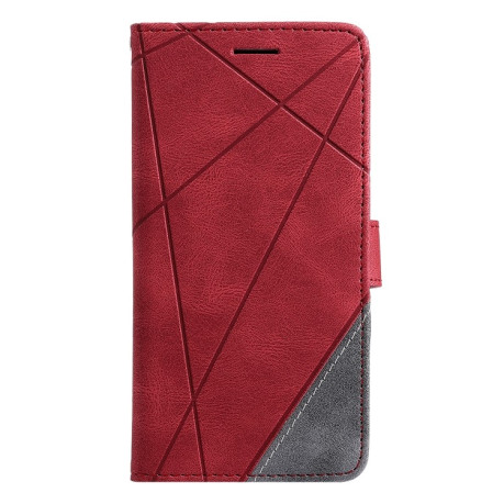 Чехол-книжка Skin Feel Splicing на Samsung Galaxy S22 Ultra 5G - красный