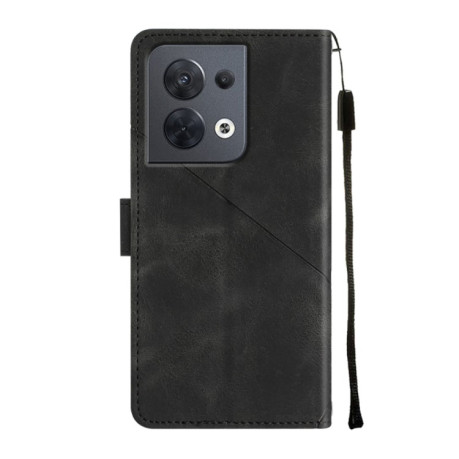 Чехол-книжка Skin-feel Embossed для OPPO Reno 8 5G - черный