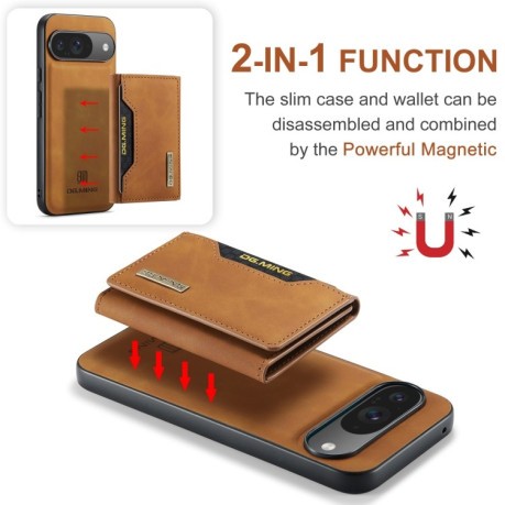 Чохол DG.MING M2 Series 3-Fold Multi Card Bag + Magnetic для Google Pixel 9/9 Pro - коричневий